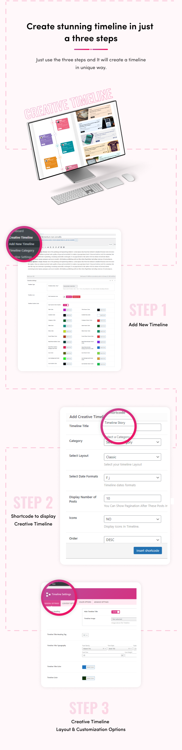 Create a stunning timeline in just three steps