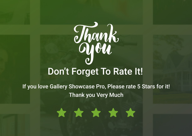 Thank You for Purchase - Gallery Showcase Pro for WordPress