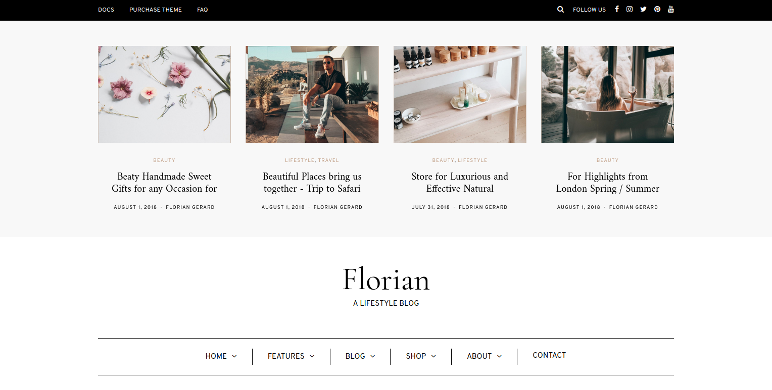Florian - WordPress Blog Theme Enhanced for Gutenberg