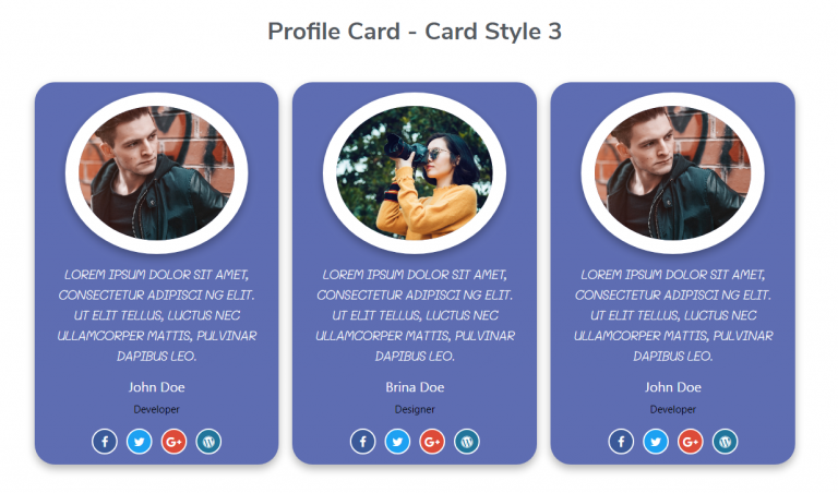 Profile Card – Card Style 3
