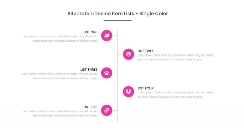 Alternate Timeline Item Lists - Item Lists for Elementor