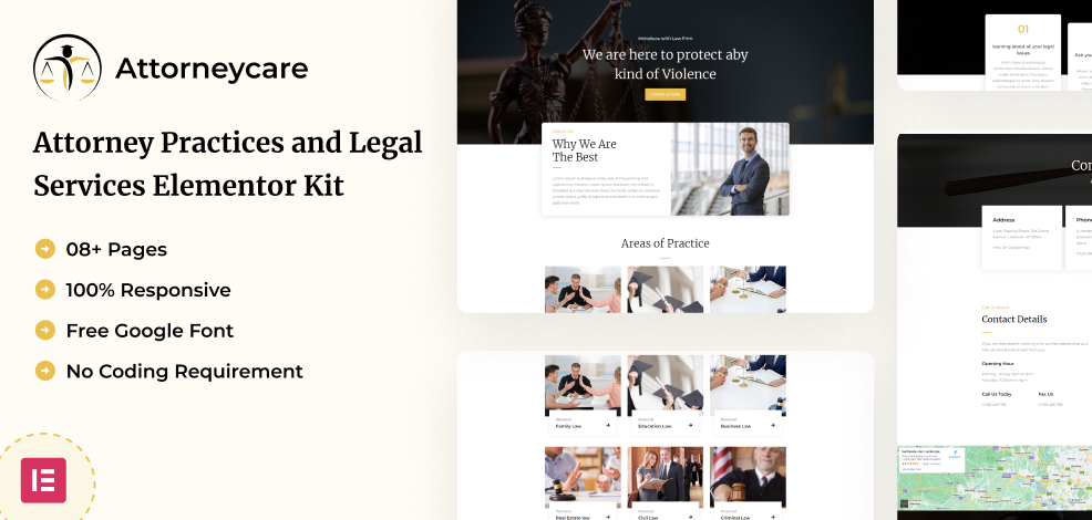 Attorneycare Elementor Kit Product Banner