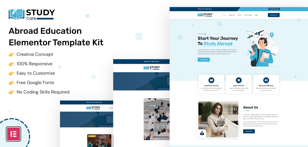 Study Care Elementor Kit Product Banner