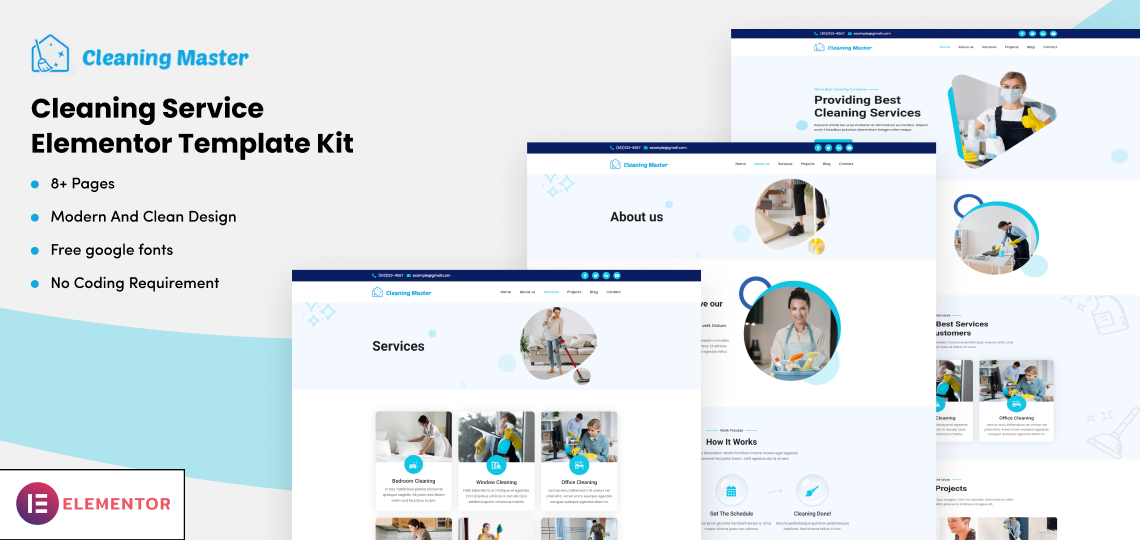 Cleaning Master Elementor Kit Product Banner