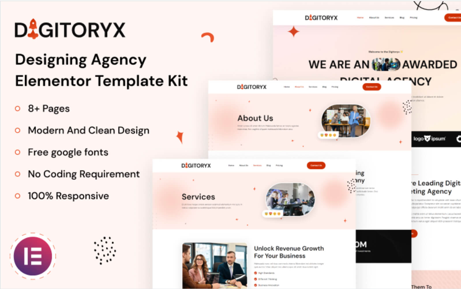 Digitoryx - Designing Agency Elementor Template Kit